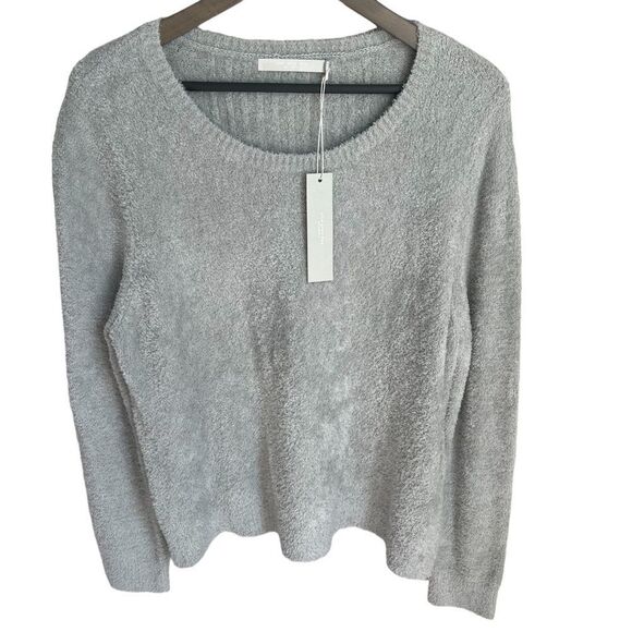 Revolve One Grey Day Pullover Sweater Womens Large Heather Grey Fuzzy Neutral - Picture 1 of 5
